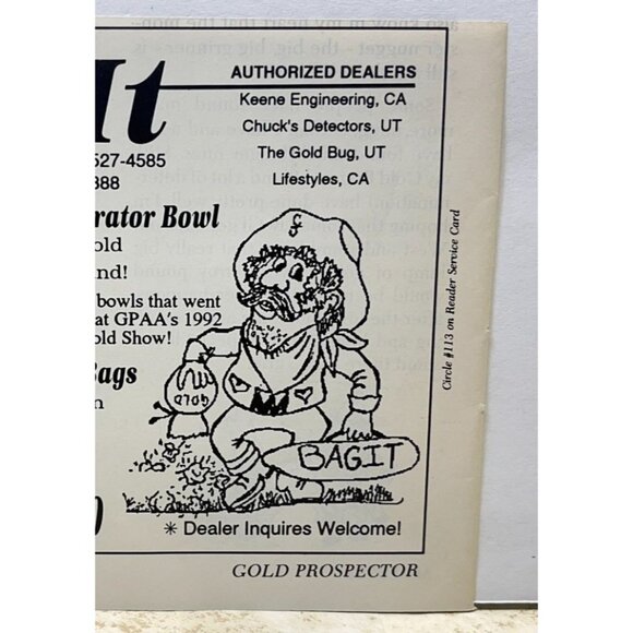 Bag It Gold Bags Print Ad Vintage 90s Joseph Utah Metal Detector Bags - Picture 5 of 6
